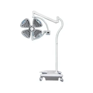 4-petal surgical light in neurosurgery at 2800mm height, illuminating deep cavity with ≥120cm penetration