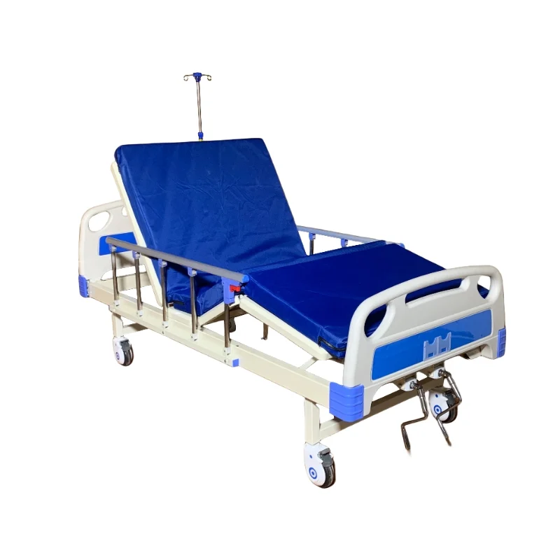 abs-2-crank-nursing-bed-2160mm-full-view ABS Panel 2-Crank Nursing Bed 2160×960mm - Foldable Alloy Railings & Adjustable Backrest