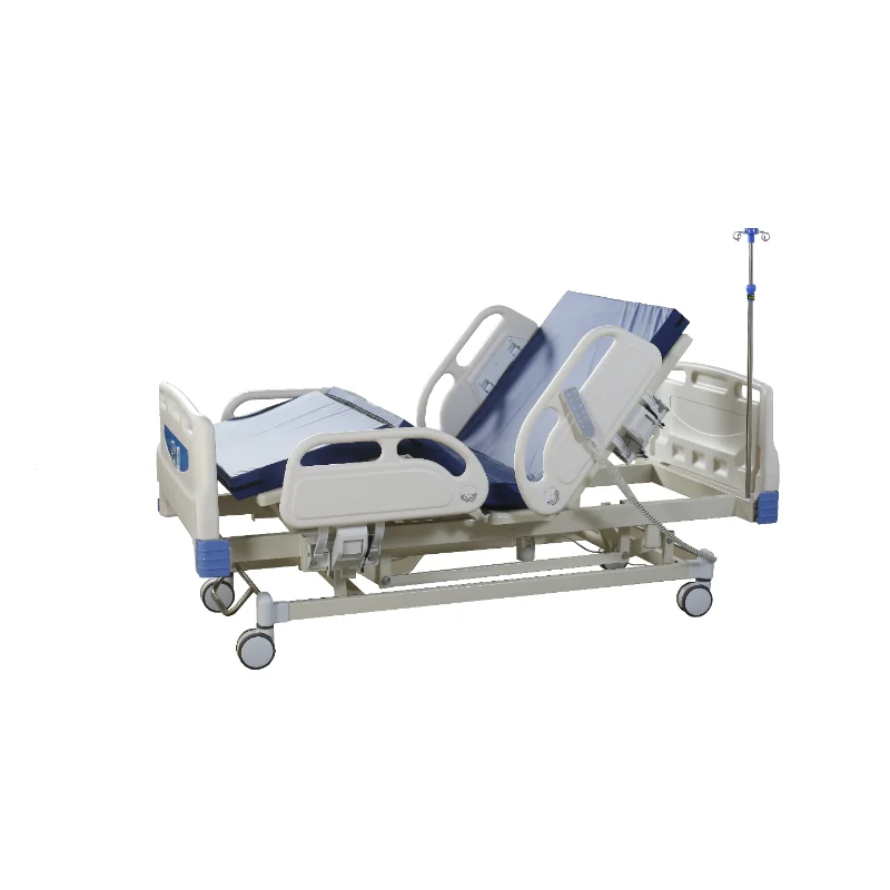 electric-icu-hospital-bed-five-functions ICU electric bed hand control panel with CPR button, tilt adjustment, and positioning functions