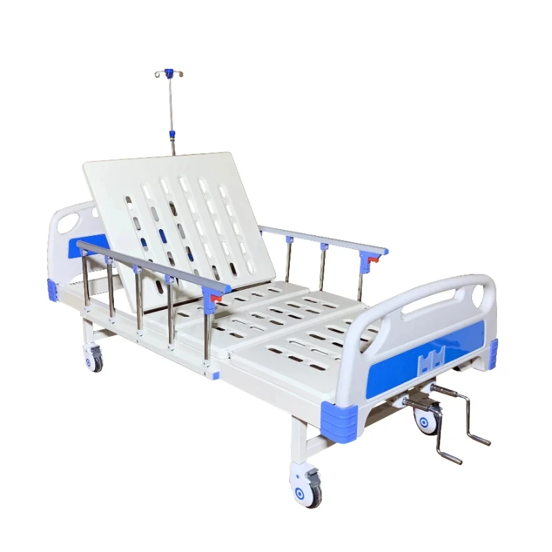foldable-aluminum-guardrail-nursing-bed-detail Safety Foldable Aluminum Guardrail on ABS Nursing Bed - Prevents Patient Falls