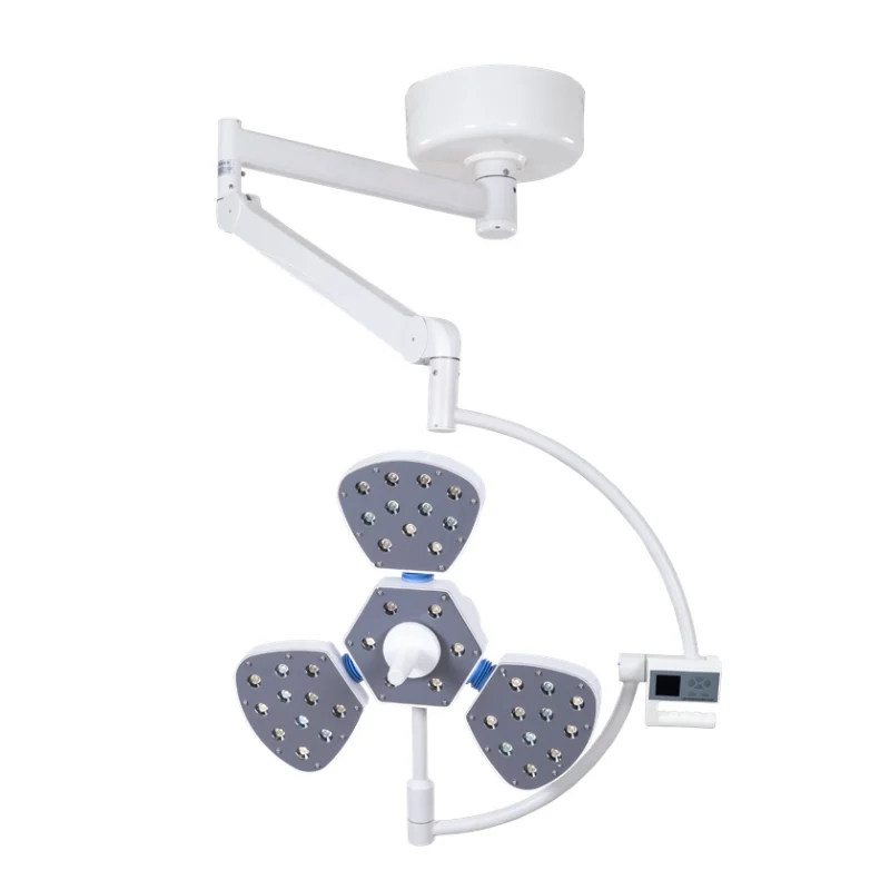 led-surgical-lamp-led3-improved-funwellmed LED3 improved LED surgical lamp with adjustable 160,000Lux brightness and color temperature control, showing multi-head design.