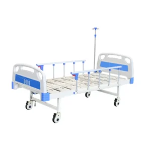 Manual-adjust hospital bed with 0-75° backrest positioning