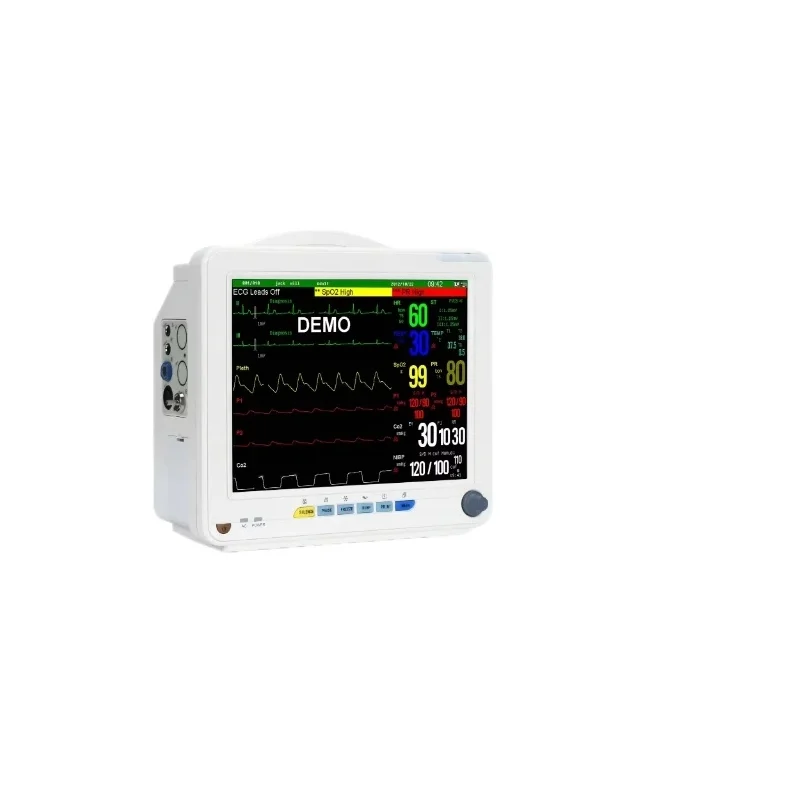 portable-medical-patient-monitor-icu-ward Portable Multi-Parameter Patient Monitor in Hospital Ward - ECG, SpO2, NIBP Tracking